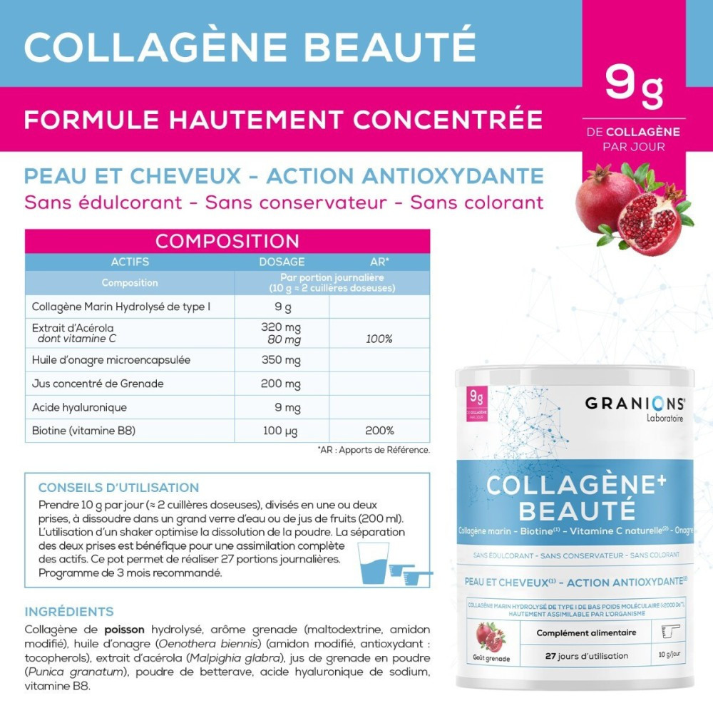 GRANIONS COLLAGENE+ BEAUTE 275G