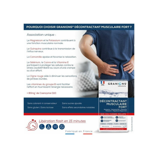 Granions decontractant musculaire fort cpr b/20