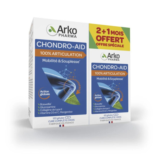 Arkopharma Chondro Aid 100% Articulations 2+1mois Offert Gelule 180