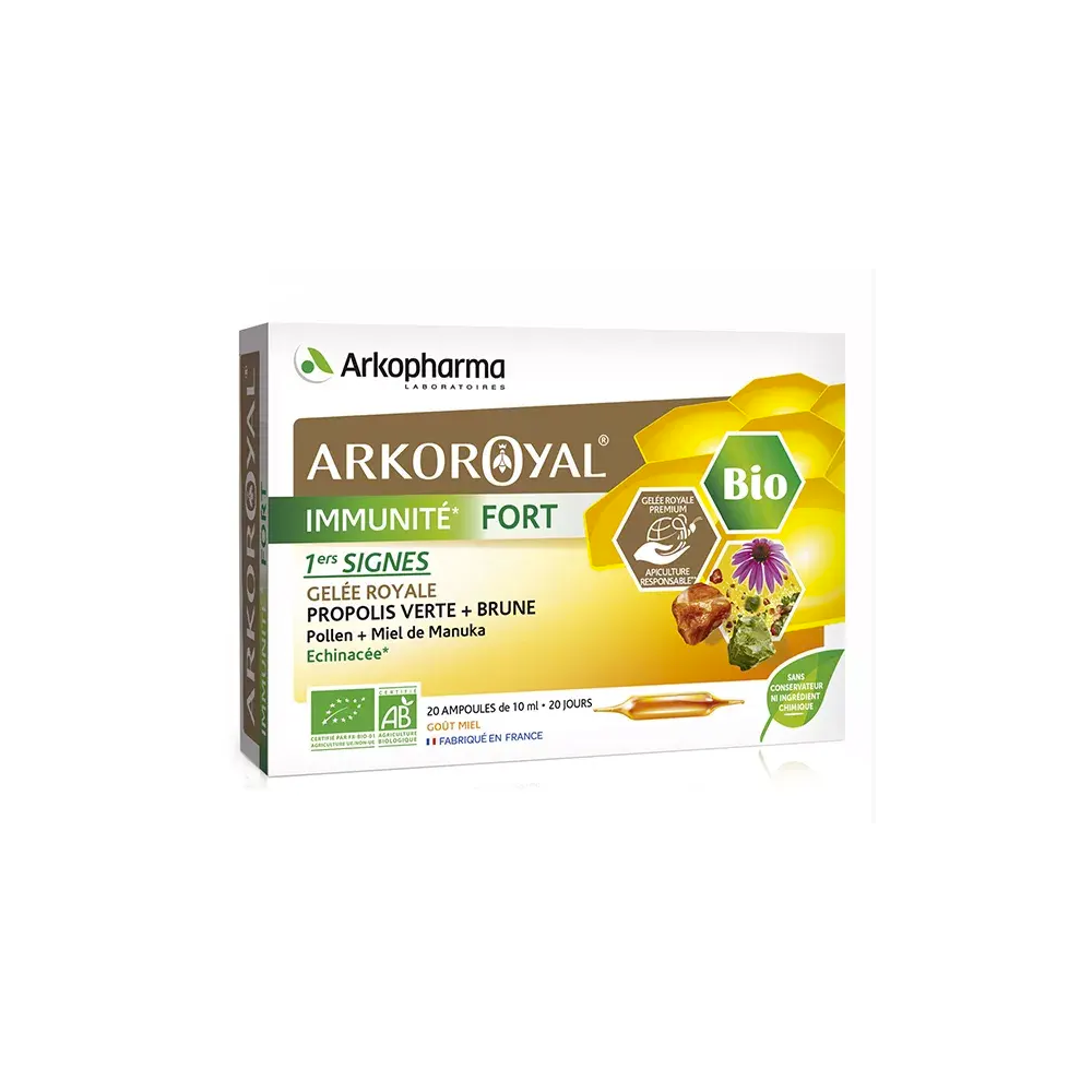 Arkoroyal Immunite Fort Bio 1er Signes Ampoule Buvable 10ml 20
